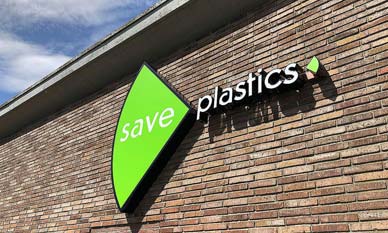 Save plastics 3D logo lichtreclame Arnhem